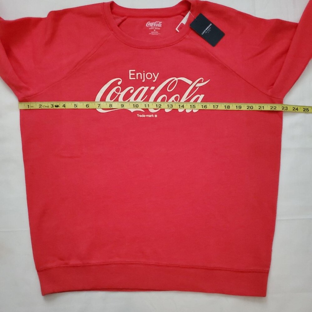 Lucky Brand Women's Coca-Cola Graphic Print Red Long Sleeve Sweater Size Medium - Picture 6 of 14